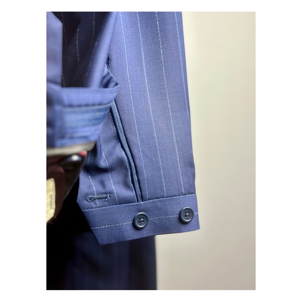 LANIFICIO F.LLI CERRUTI OXYGEN Slim Italian 140s Wool Stripe Men’s Suit Size 34R - Picture 7 of 10